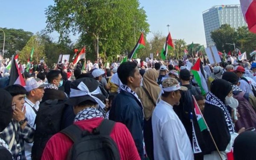 Demo di Depan Kedubes, Massa Kutuk Veto Amerika Serikat soal Gencatan di Gaza